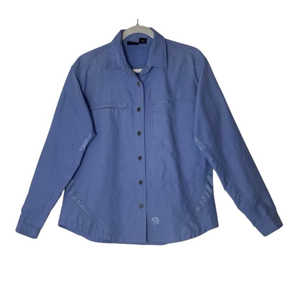 Mountain Hardwear Jacket Womens 10‎ Blue Fleece Gore Windstopper Full Zip Coat